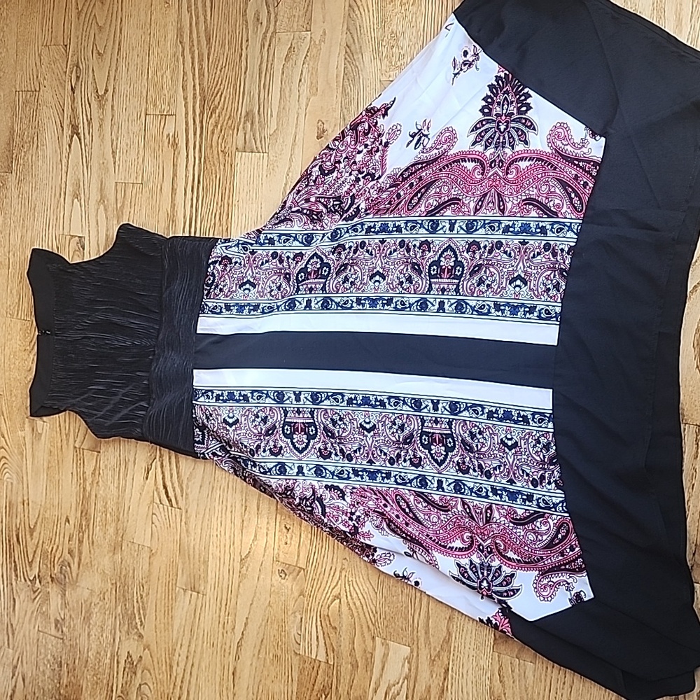 (2) NWT Ricki's Black and Pink Formal Dress Vacation Summer Paisley Cutout Wow - Picture 10 of 11